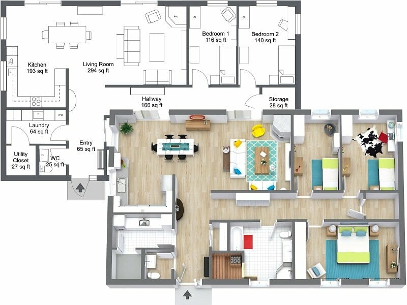 2D and 3D Floor plans for Real Estate Agencies. 