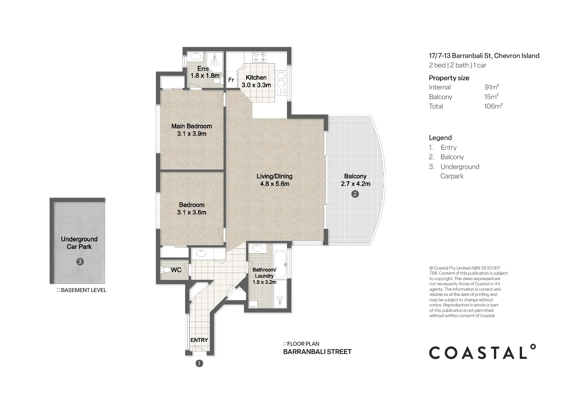 17/7-13 Barranbali Street, Chevron Island, Qld 4217