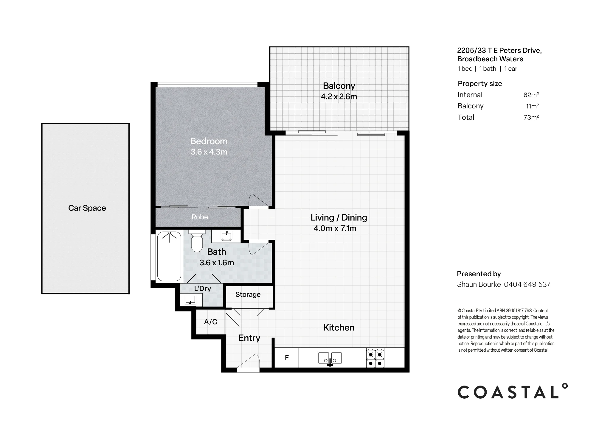 2205/33 T E Peters Drive, Broadbeach Waters, Qld 4218
