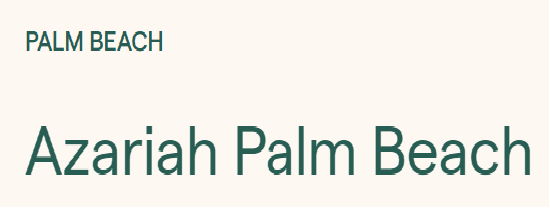 Azariah Palm Beach