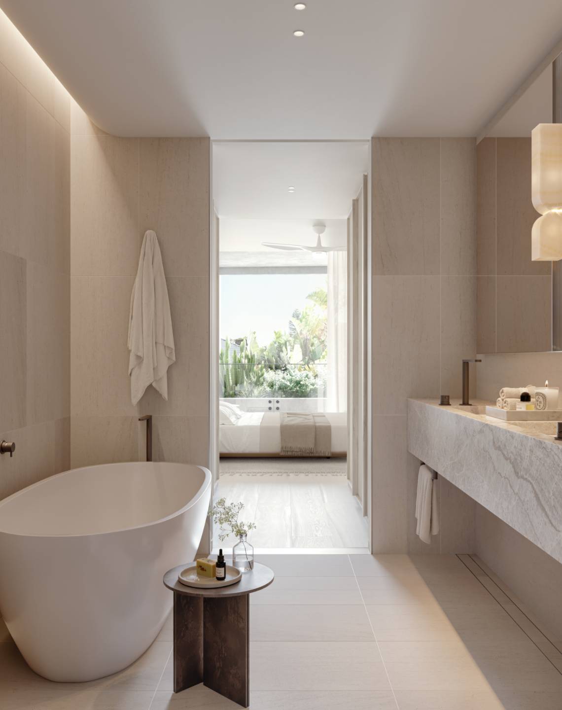 Your private master wing is a temple of quiet decadence set with sculptural baths and awash in flawless detail.
