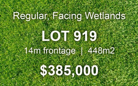 Lot 919 - 448 m2 Land May Titles 2023 North Facing/ Wetlands, Melton South, Vic 3338
