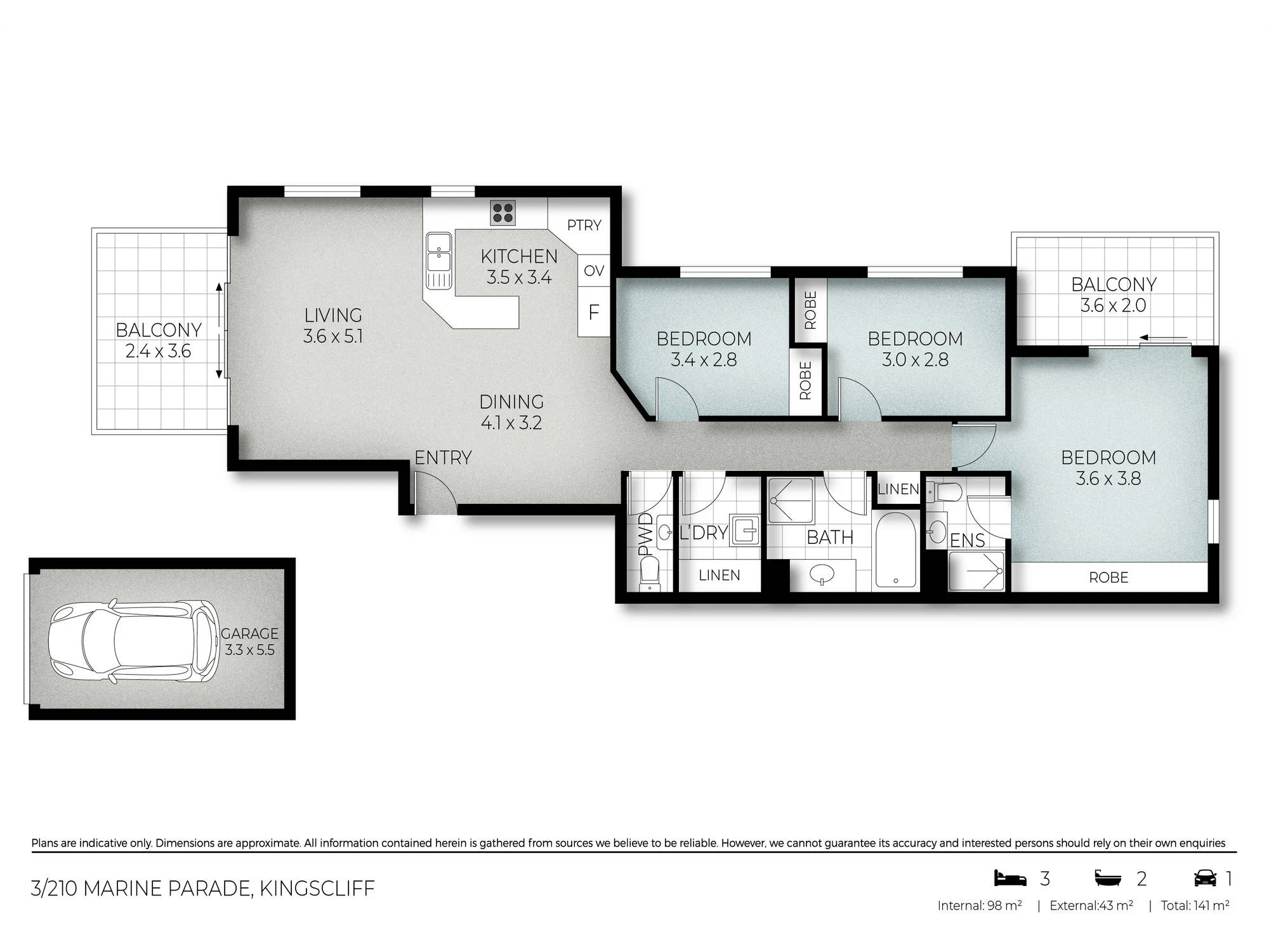 3/210 Marine Parade, Kingscliff, NSW 2487