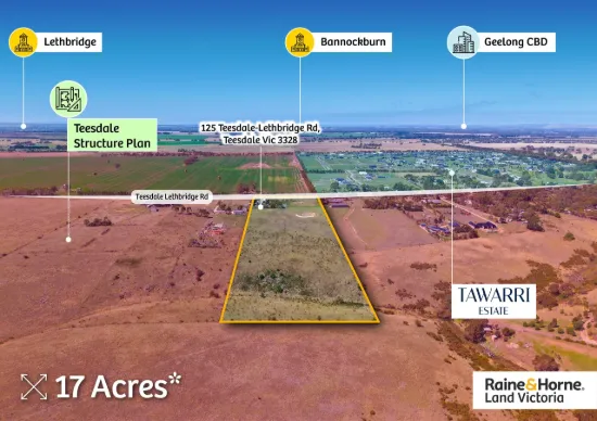 68,800 m² within Teesdale Structure Plan (Future Zoning: Low Density Residential Zone)
