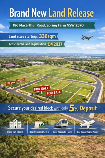  New Land Release  186 Macarthur Road, Spring Farm NSW 2570
