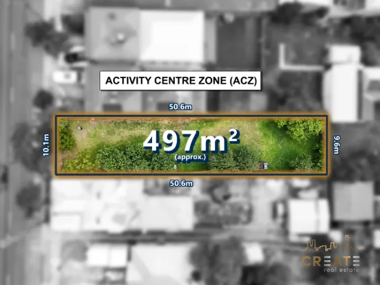 RARE OPPORTUNITY - ACTIVITY CENTRE ZONE 497m2 (approx.)