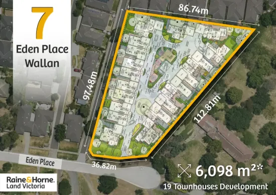 19 TOWNHOUSES DEVELOPMENT SITE IN WELL-ESTABLISHED RESIDENTIAL AREA OF WALLAN!