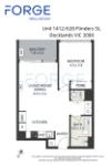 1412/628 Flinders Street, Docklands, Vic 3008-Floorplan