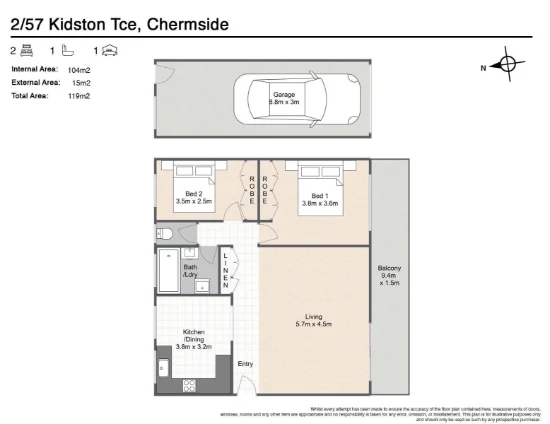 2/57 Kidston Terrace, Chermside, Qld 4032